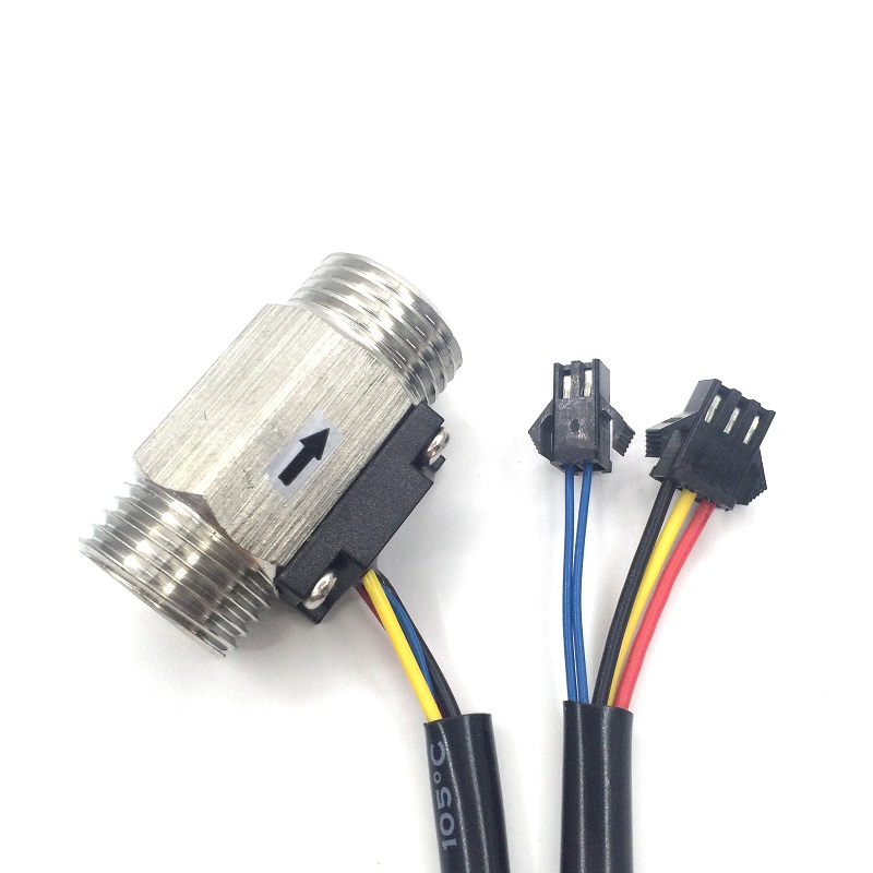 SUS304 G1/2&quot; Water Liquid Temperature Measurement Flow Sensor Meter Hall Effect