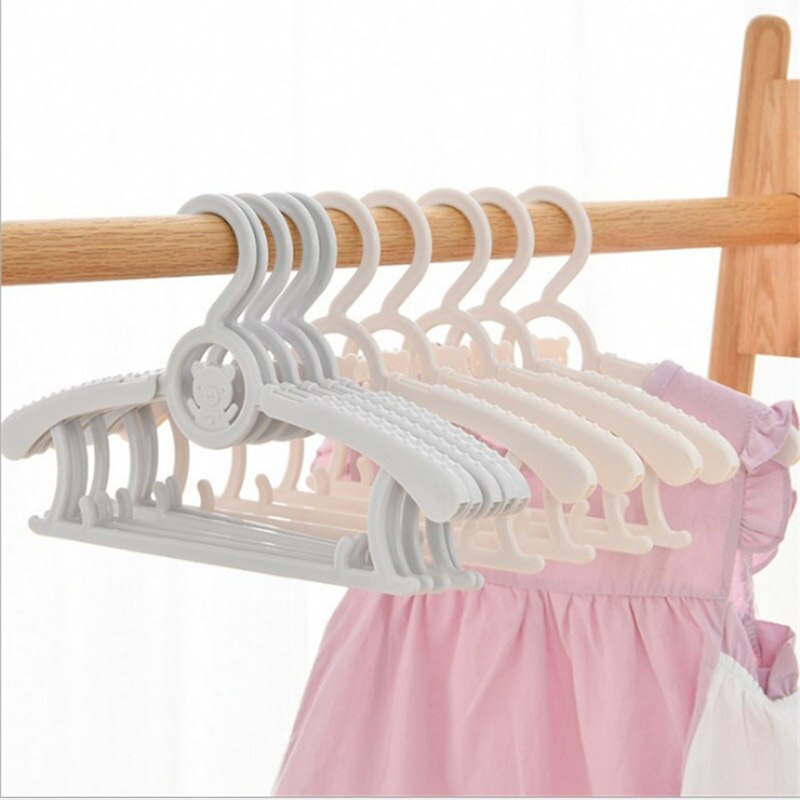 Durable Baby Clothes Hangers Telescopic Clothes Cute Cartoon Children's Hangers Kid Clothes Racks Baby Plastic Hanger