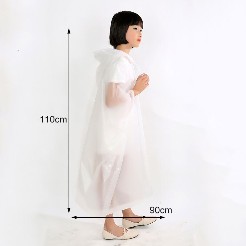 1Pcs Cartoon Dier Stijl Waterdicht Kids Regenjas Voor Kinderen Regenjas Regenkleding Regenpak Student Dier Stijl Regenjas: WHITE