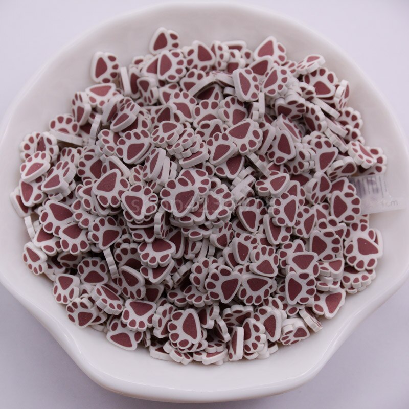 65g bjørnepote, dyrepote form fargerike polymer leire skiver dryss for telefon dekorasjon, utklippsbok diy, krystallslam fylling: Plomme