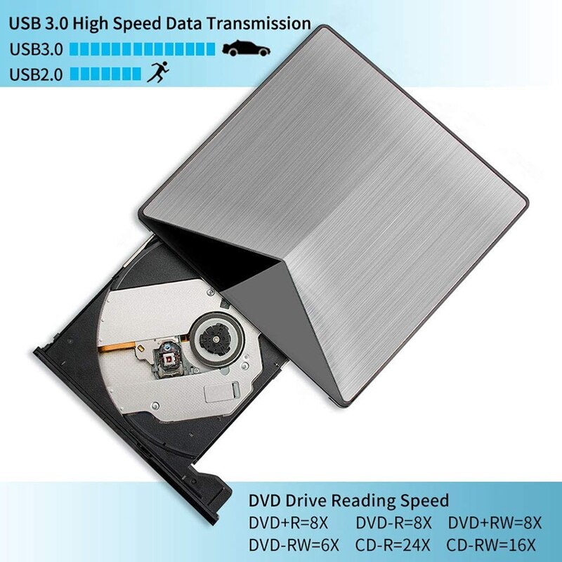 CD DVD Spieler Externe CD DVD Antrieb USB 3,0 Typ C DVD Stock für Laptops Fenster Linux Mac buch