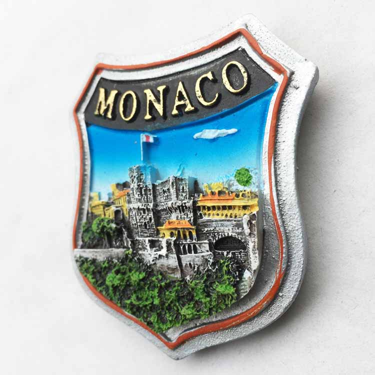 Europæisk monaco gammelt slot palads vartegn arkitektonisk turisme souvenirs monte cario harpiks dekorative magneter ideer