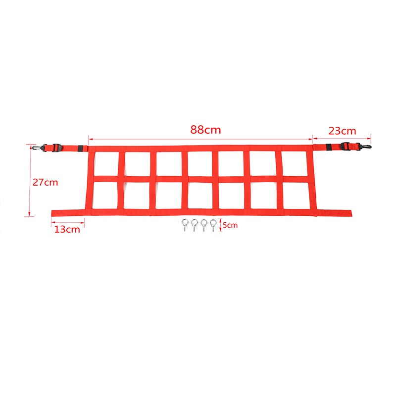 Bawa Kofferbak Bagagenet Cover Opbergtas Accessoires Voor Suzuki Jimny + Auto Cover: Red Net