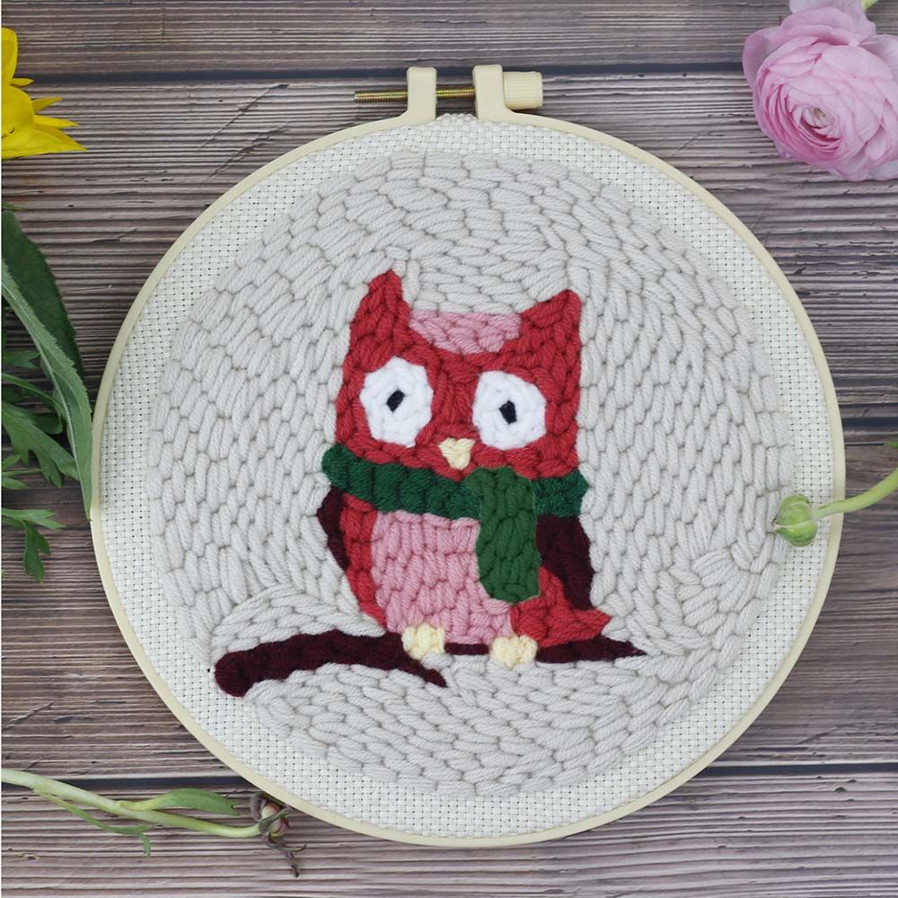 Kit de broderie de fil à aiguille fait à la main, ornement d&#39;art, bricolage artisanat, cerceau, point de croix, poinçon, fleur