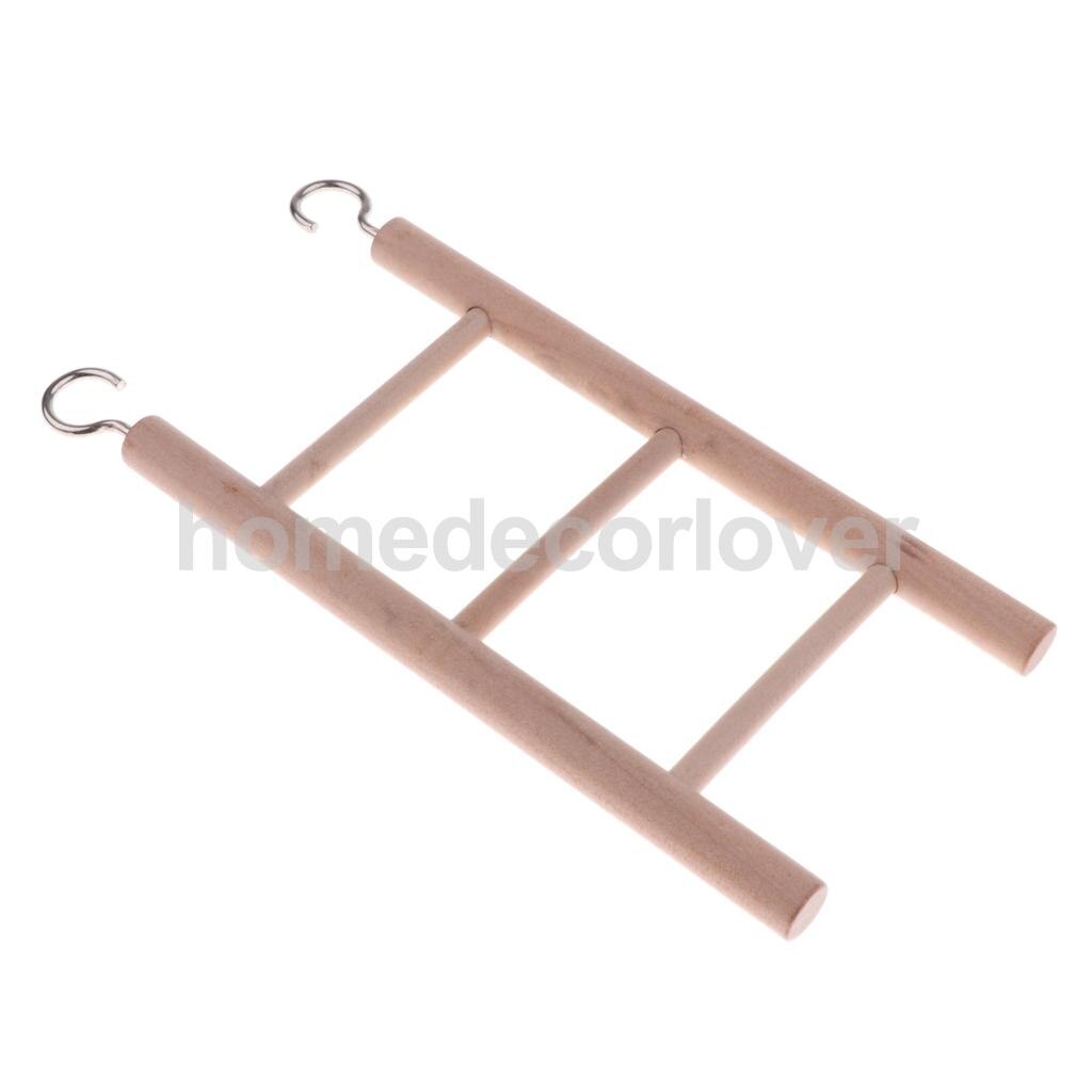 Escalera de madera para hámster, juguete de loro y rata, accesorios para jaula de pájaros, 3 escaleras