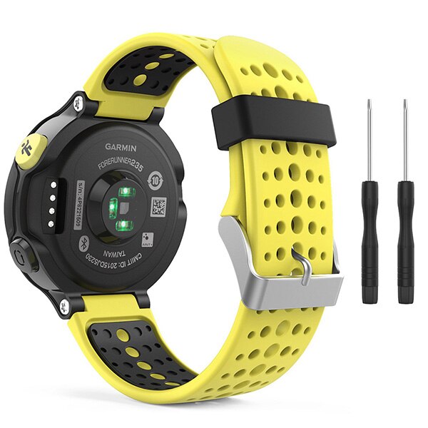 Para Garmin Forerunner 235 brazalete con correa de silicona para Garmin Forerunner 220/230/235/620/630/735XT/235 accesorio Lite: Yellow with Black