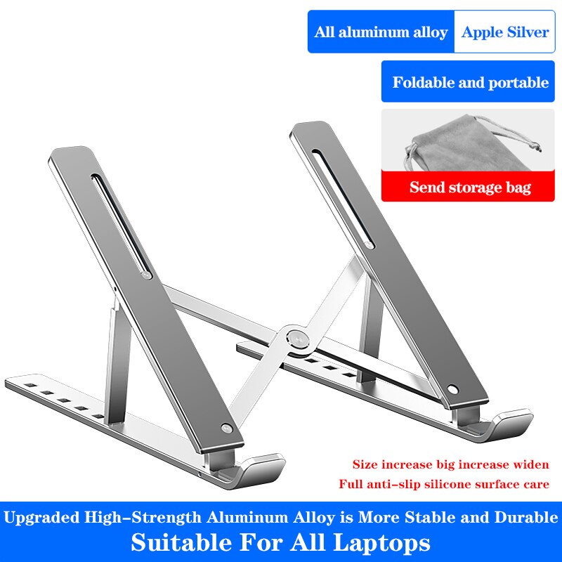 Soporte para portátil de altura ajustable aluminio, soporte elevador, soporte ergonómico portátil para Notebook de 7 a 17 pulgadas para MacBook Air Pro: Upgraded Version