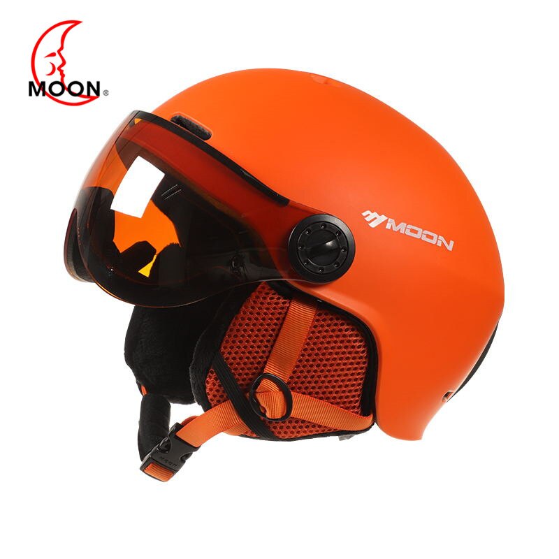 MOON Skiing Helmet with Goggles Integrally-Molded PC+EPS High Ski Helmet Outdoor Sports Ski Snowboard Skateboard Helmets