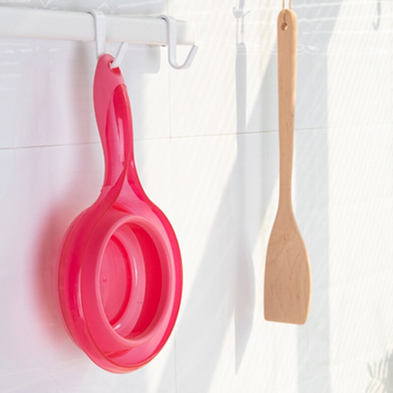 4 farger sammenleggbar silikon + pp multifunksjonell sammenleggbar måleske matposer vannskål målekopp matskje