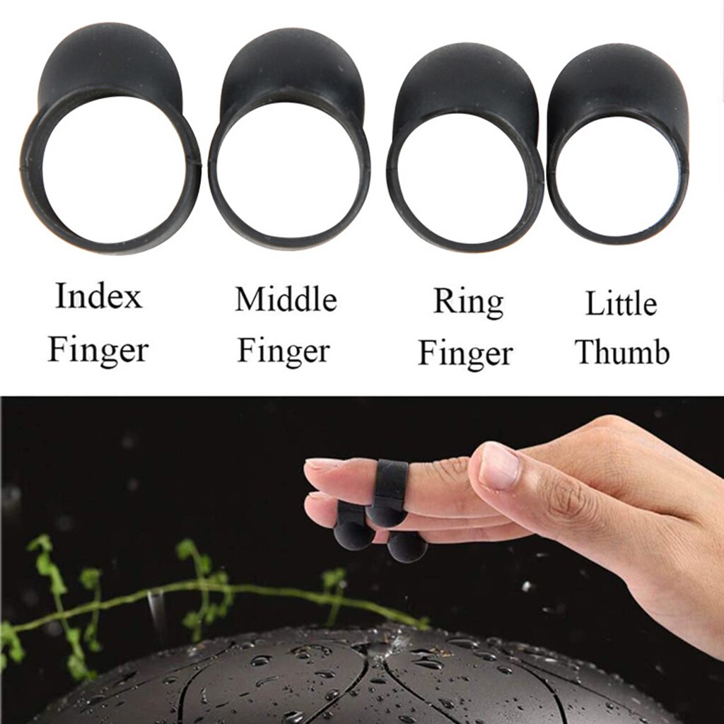 4x Steel Tongue Drum Finger Picks Finger Sleeves Handpan Percussion Accs