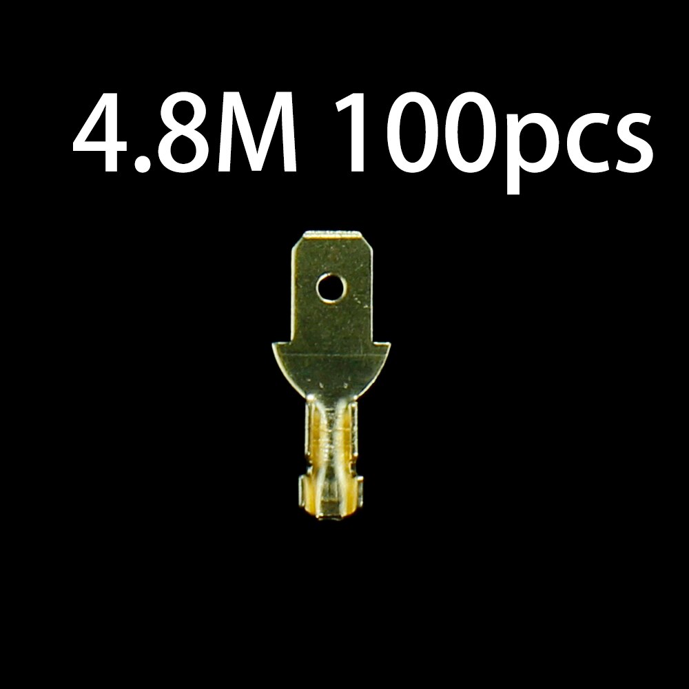 2.8/4.8/6.3Mm Golden Geïsoleerde Wire Crimp Terminal Universele Wond Connector Plug Voorjaar Insert Quick En Eenvoudige terminal Schede: 4.8M 100PCS J