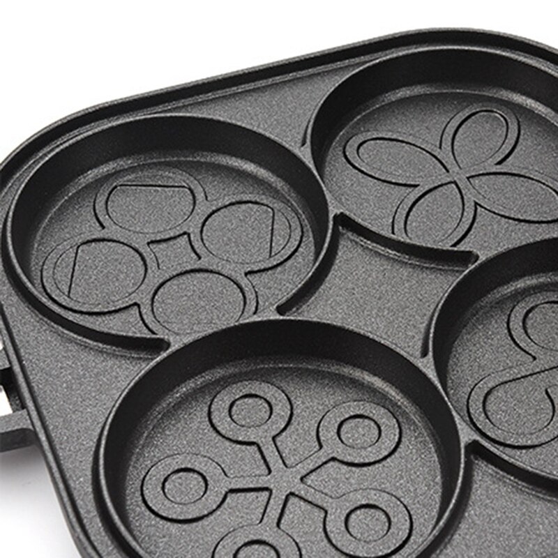 Four-Hole Waffle-Maker Pan Non-Stick Muffin Cake Lattice Barbecue Steak Breakfast Pot Dish Kitchen Baking Waffle Mold