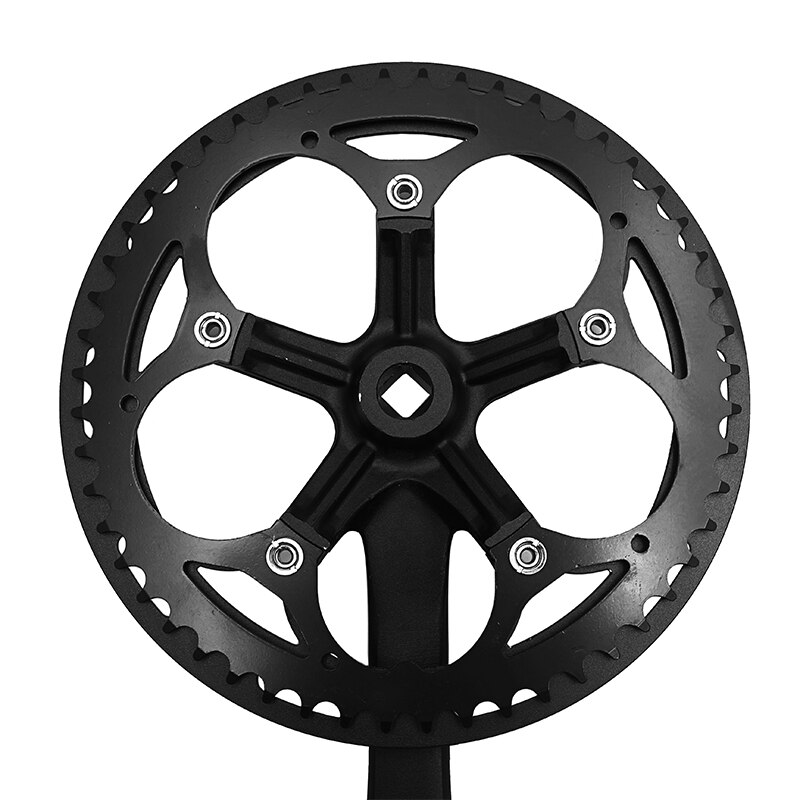 52T Folding Bike Crank Set Single Speed BCD 130 Bicycle Crankset 170mm Tooth Plate CNC Protect Cover Bike Crank Set Sprocket