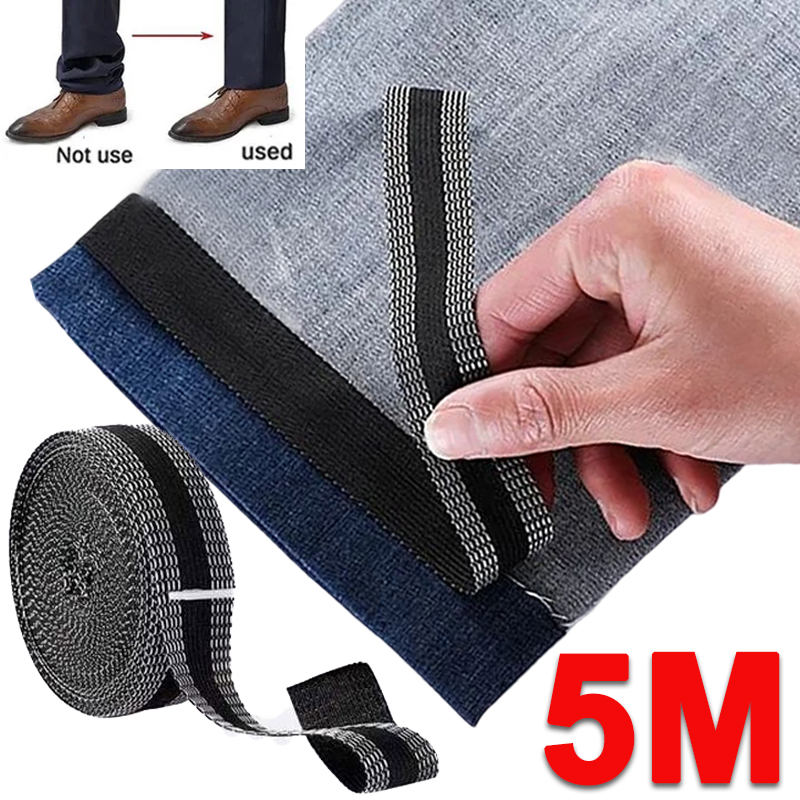 5M Zelfklevende Broek Plakken Opstrijkbare Zoom Tape Broek Benen Rand Reparatie en Verkort Gereedschap DIY Naaien Stof Kleding Accessoires