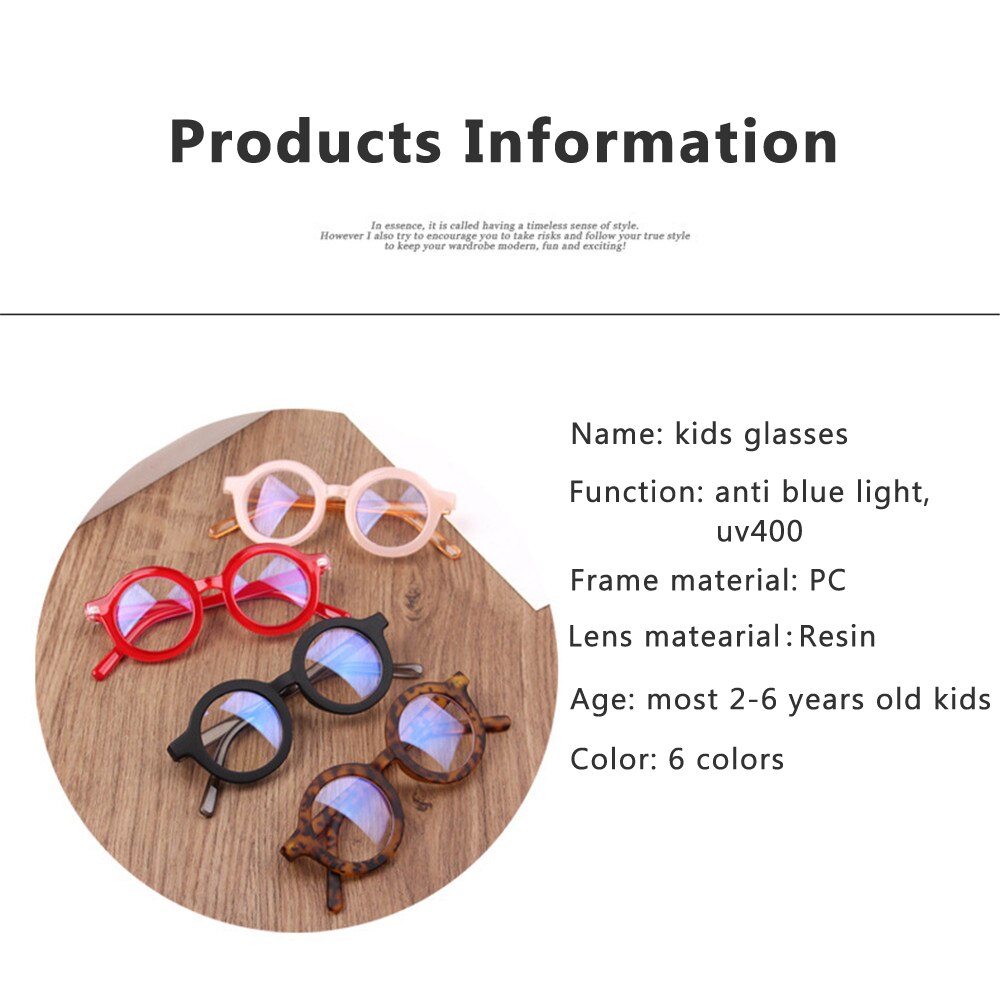 Longkeeper Kids Vintage UV400 Spektakel Ronde Brilmontuur Computer Gaming Clear Lens Uv Anti Blauw Licht Klinknagel Brillen