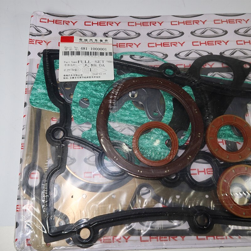 1 sæt komplet motorreparation komplet pakningssæt 3 modeller til kinesisk chery tiggo suv 481 484 e4 g 16 motor autocar motorreparationsdel