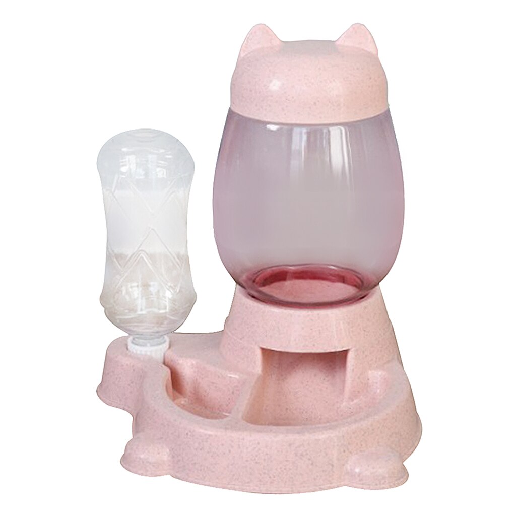 Dispensador de agua automático para mascotas, perros, cachorros, gatos, plato de comida antiderrames, cuenco para beber: Rosa