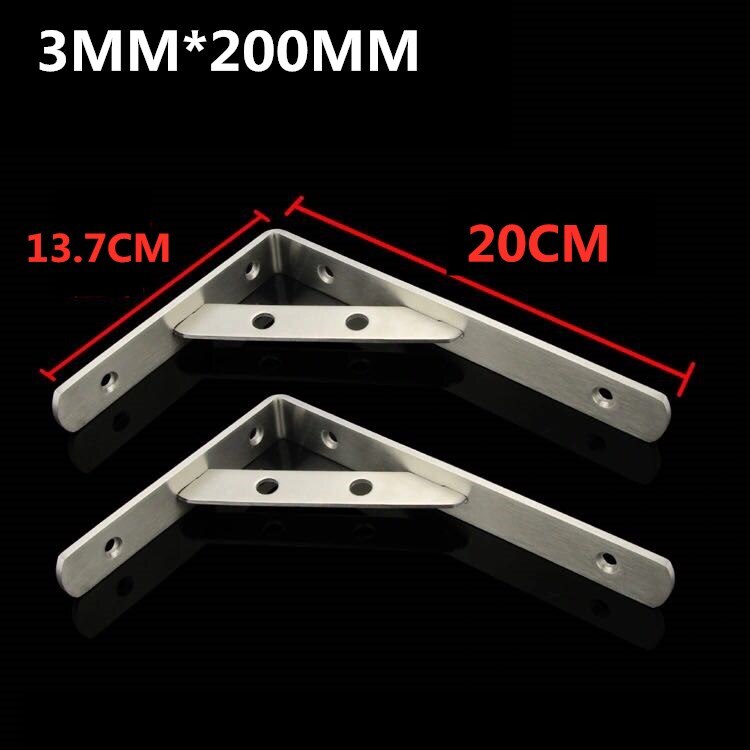 ,Stainless steel triangle bracket,Shelf support,Partition holder,high load,easy to install,Microwave oven rack: 3MMX 200MM