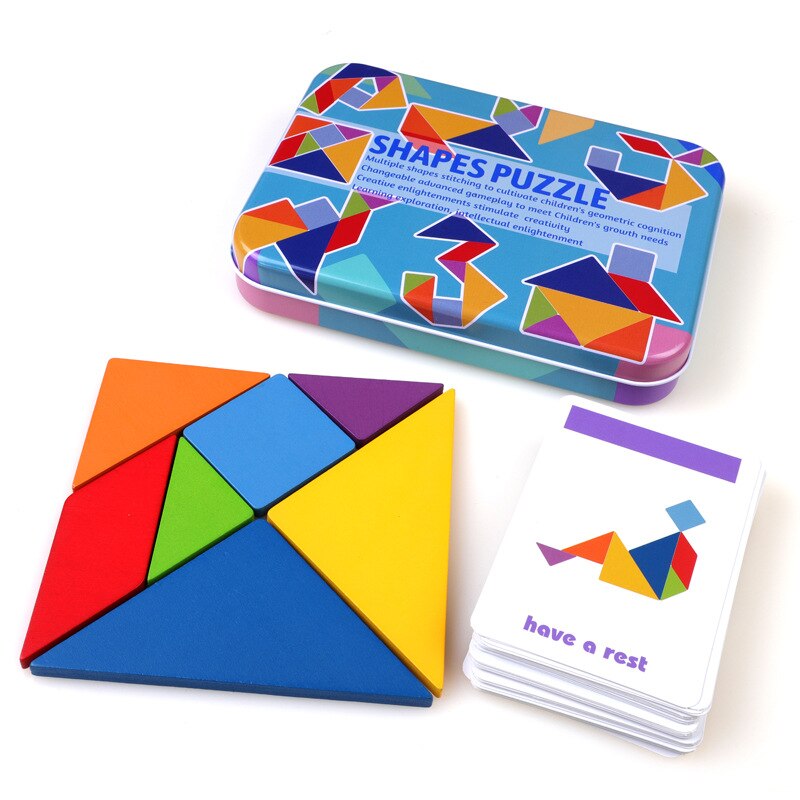 Creatieve Houten Tangram Puzzel Speelgoed Training Puzzel Cognitieve Kinderen Vroege Onderwijs Speelgoed