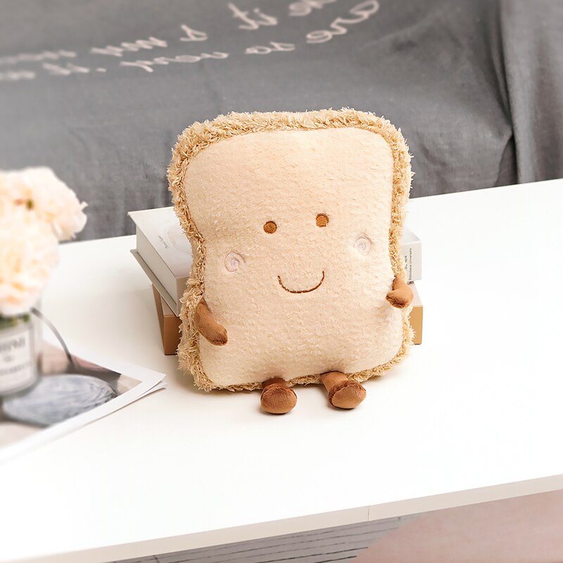 Yeaknow Cute Sandwich Plush Toy Soft Bread Plush Throw Pillow Cartoon Hug Pillow Cushion Home Decor