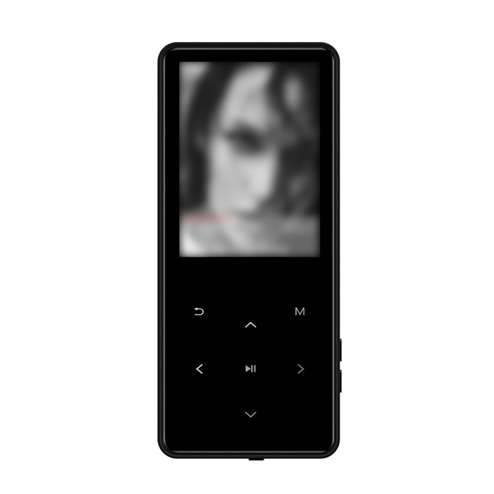 Odtwarzacz MP3 z głośnikiem Bluetooth klawisz dotykowy 8GB HiFi metalowy mini przenośny Walkman bezstratny głośnik radio FM dyktafon: czarny