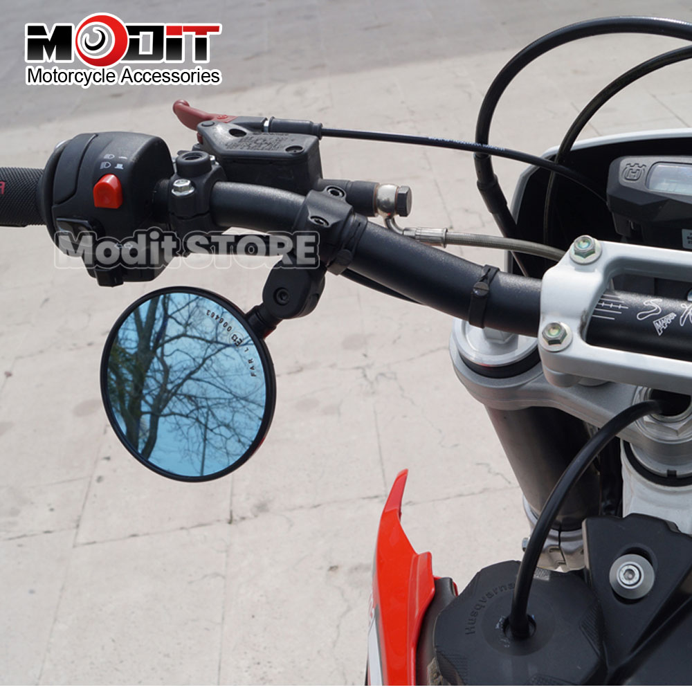 Uniwersalne lusterko wsteczne motocyklowe 7/8“22MM z regulacją obrotu, boczne okrągłe lusterko robić motocykli terenowych, supermoto, enduro