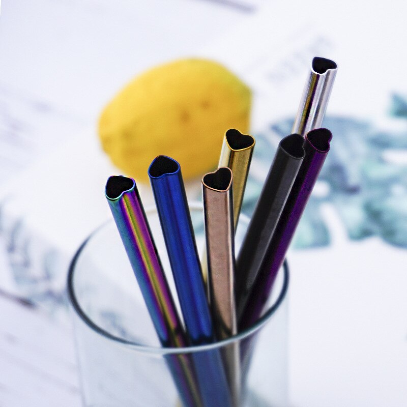 5-Piece Premium Stainless Steel Purple Reusable Straw Kit – Includes Brush & Eco Bag