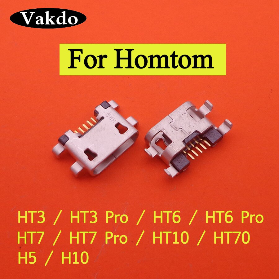 2 Pcs Voor Homtom HT3 HT7 Pro MTK6580 Mini Micro Usb Laadstroom Port Socket Power Connector Vervanging Belangrijkste Moederbord Jack Dock