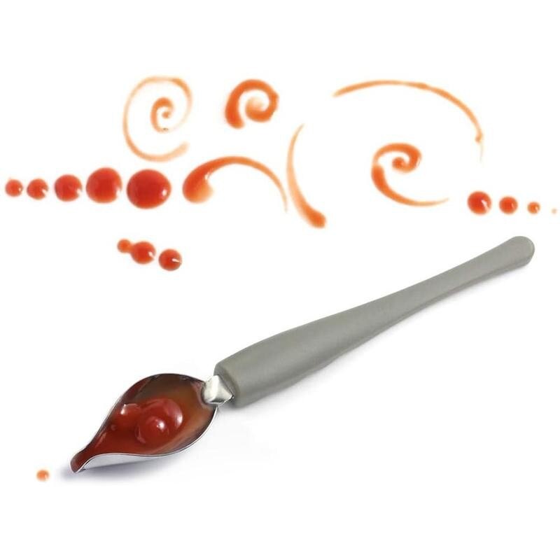 1pc multifuncional Chef decoración lápiz Anti-slip portátil de acero inoxidable salsa postres pintura café cuchara, utensilios de cocina