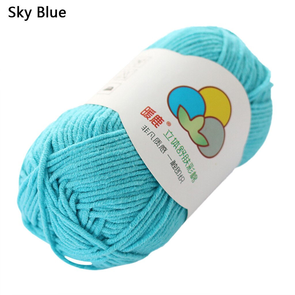 Wol Draad Diy Geweven Garen Hand Breien Gehaakte Hand Geweven 5 Strengen Van Melk Katoen Warme Zachte Sjaal Trui wol Draad: Sky Blue