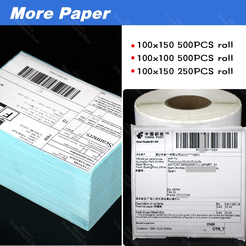 4 Inch Thermisch Label Papier Sticker Papier Voor Logistieke Label