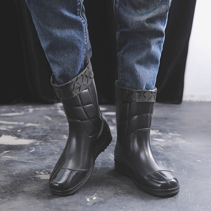 Botas para hombre impermeables Wellington Garden Wellies Yard Mucker, botines para lluvia, nuevas, negras, C309