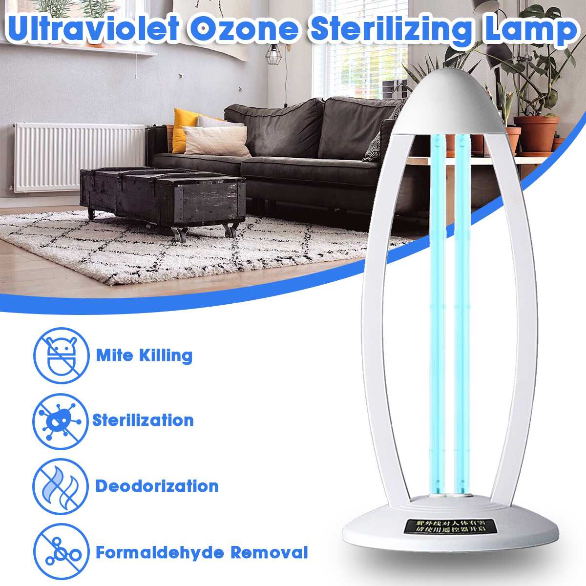 36w ac110v/220v uv-lampe ozon bakteriedrepende ste... – Vicedeal