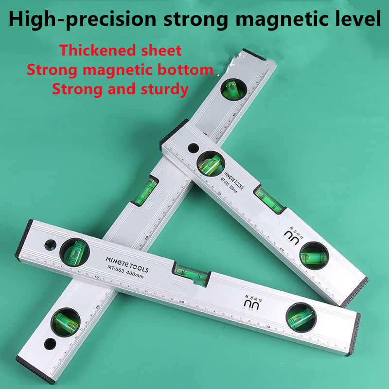 Magnetic Mini Spirit Level High Precision High Bearing Ruler Balance Horizontal Ruler Lever Bubbles Home Decoration Measurement