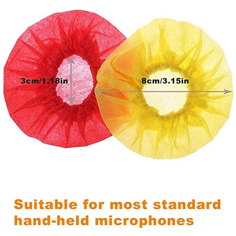 100 stuks wegwerp microfoonhoesjes van non-woven stof, beschermende microfoonhoesjes