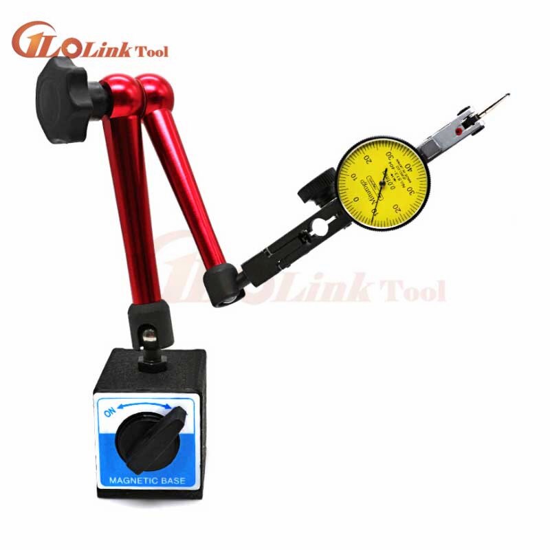 10mm Dial Indicator Magnetic Stand Base Holder 0.8mm Dial Test Comparator For Equipment Calibration: Orange