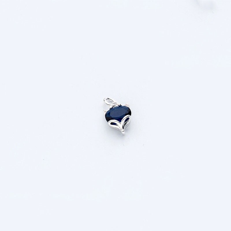 MEETSOFT Trendy S925 Sterling Silver Fox Colorful Zircone anmials Pendenti E Ciondoli Speciale di FAI DA TE Fatti A Mano Monili Pandent Accessori: blue
