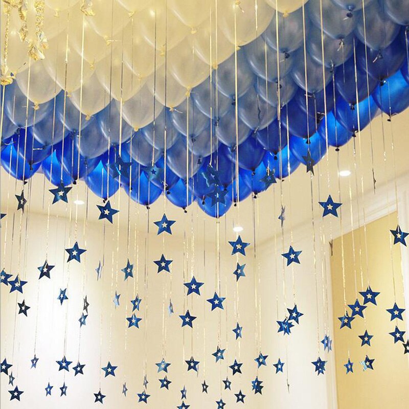 100 Uds tarjetas de cartón de estrellas brillantes colgante con globos cinta decoración de globos para bodas suministros para fiestas 6 colores opcionales 30