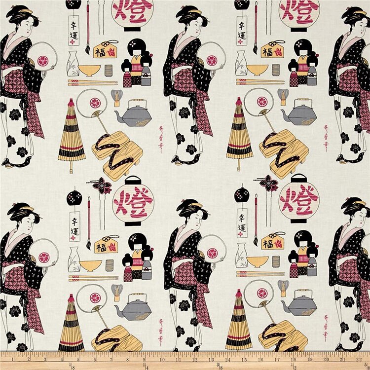 100% cotton clothing fabric retro Japanese Japanese style DIY handmade plain printed cotton cloth kimono clothing fabric sheet c