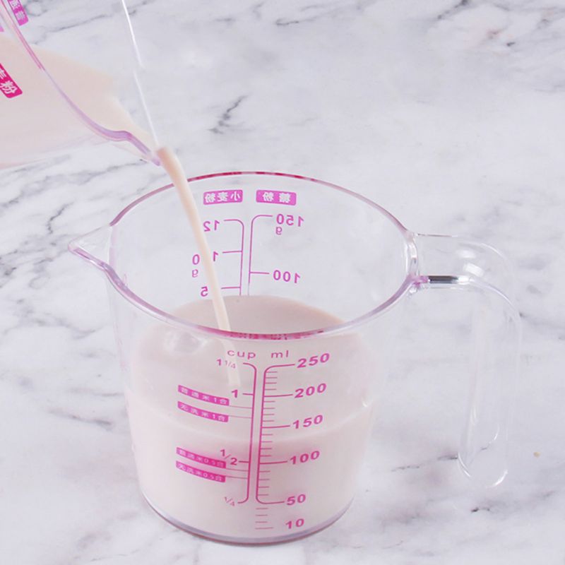 250/500ml Graduated Clear Plastic Measuring Cup for Jug Pour Spout Container