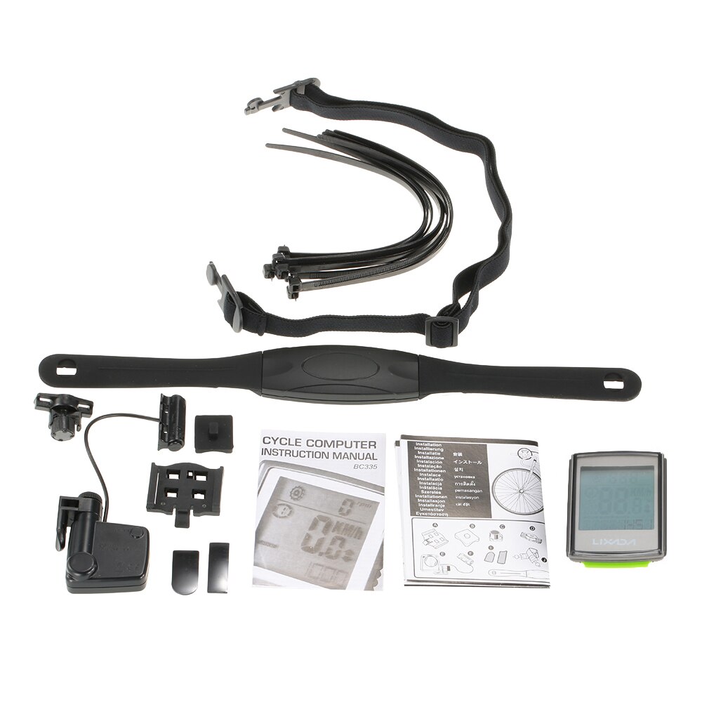 Lixada Multifunctional 3-in-1 Wireless LCD Bicycle Cycling Computer with Cadence Heart Rate Monitor Chest Strap for ciclismo: Silver
