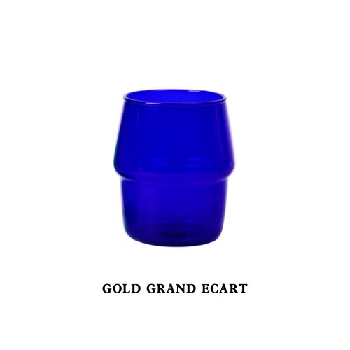 Fargerike Glassbeger - 101-200ml - Varmebestandig glass - Melk, Kaffe, Øl glass: Blå