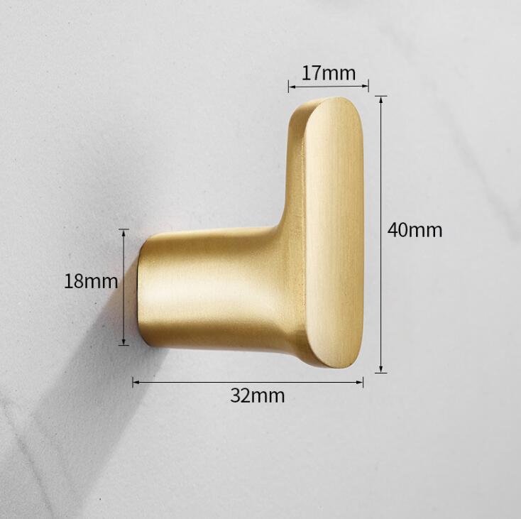 Kleine messing badkamerhaak zwart/goud/chroom 3 kleuren kapstokhaak slaapkamer ophanghaak: Goud