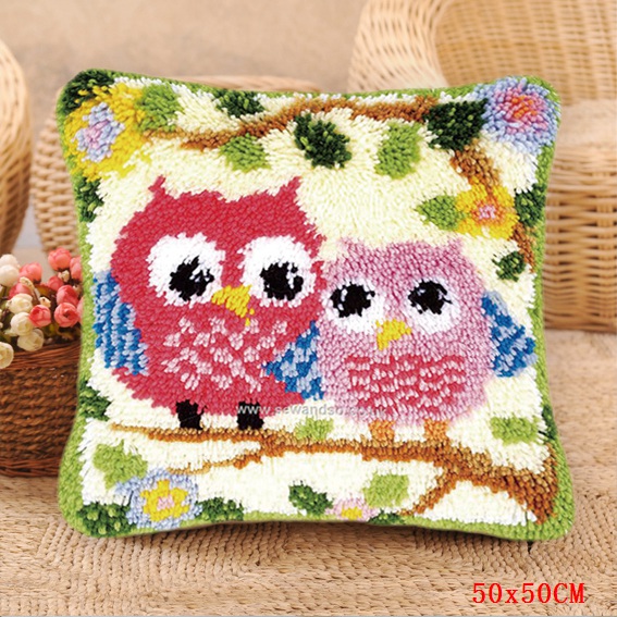 Loquet crochet tapis Kits mignon licorne loquet crochet Animal Foamiran tapis broderie oreiller coussin bouton paquet kussen knooppakket: ABZ151