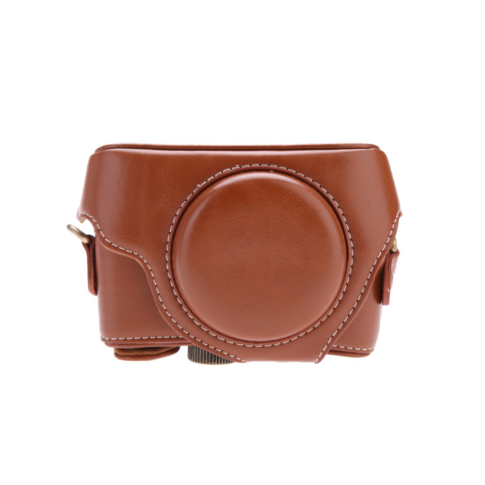 Neue PU Leder Kamera tasche Für Sony RX100 II III IV V RX100 VI kamera Tasche Abdeckung mit gurt: Braun