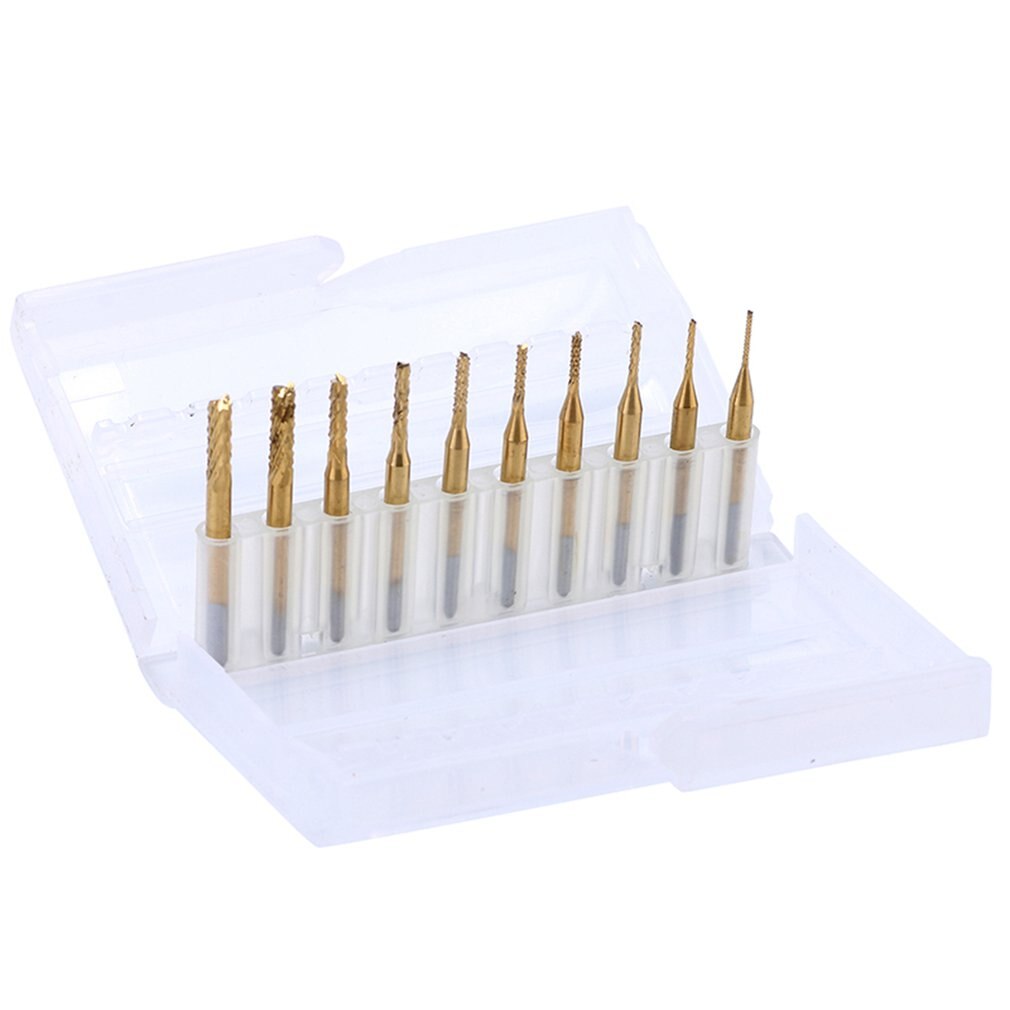 10 Stuks Set Hardmetalen Uitgebreide Pcb Corn Cutter Cnc Graveren Hout Router Maïs Frees Pcb Boor