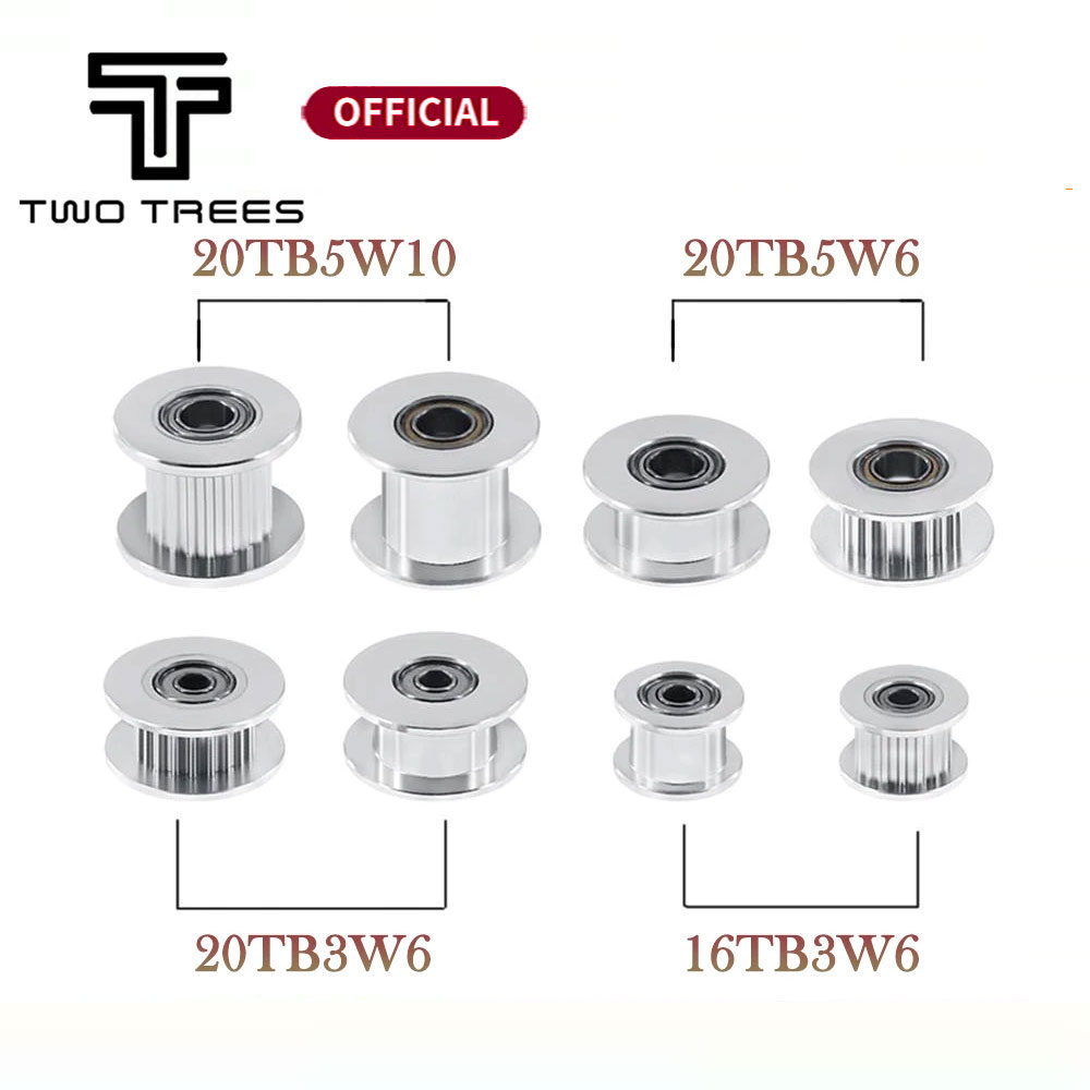 5 uds. De polea dentada para rueda dentada de aluminio GT2, 16/20 de rueda de diámetro interior, 3/5mm, ancho de dientes de engranaje de aluminio, 6/10mm, piezas de impresoras 3D para pieza Reprap