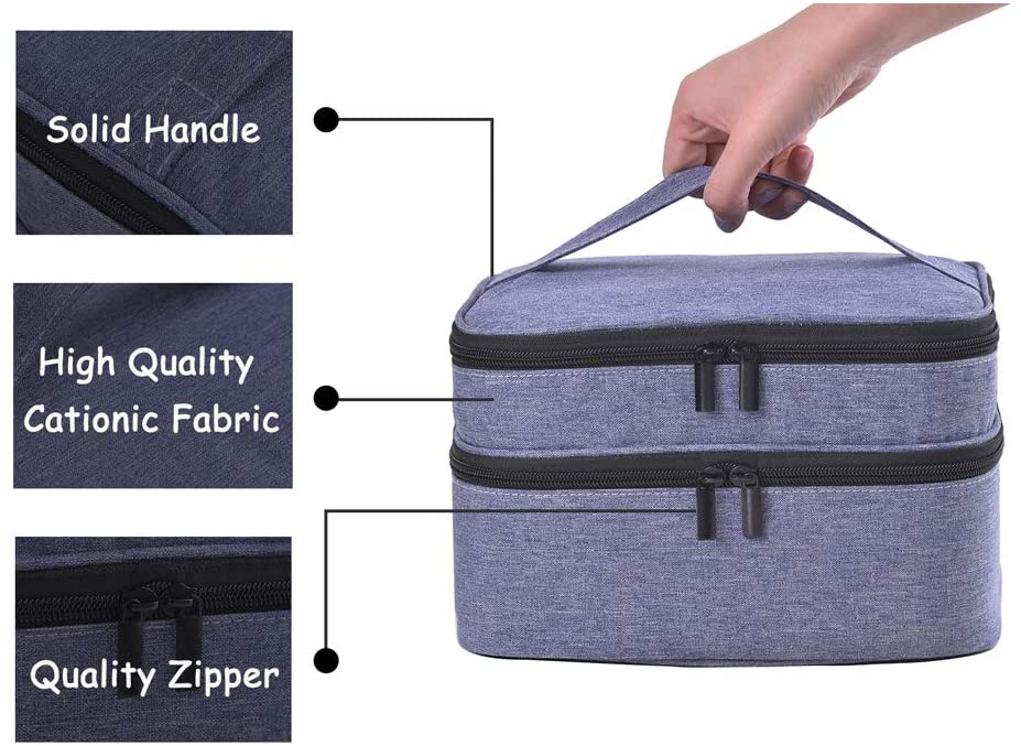 30 gitter neglelak opbevaringstaske kosmetisk æterisk olie parfume håndtaske dobbelt-lags bærbar læbestift organizer box holder