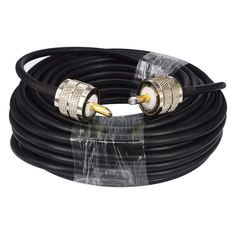 ! 15M UHF Coaxial Cable RG58 Coax Cable PL259 Cable 50 Ohms CB Radio Antenna Cable UHF Male To UHF Male Low Loss UHF: Default Title