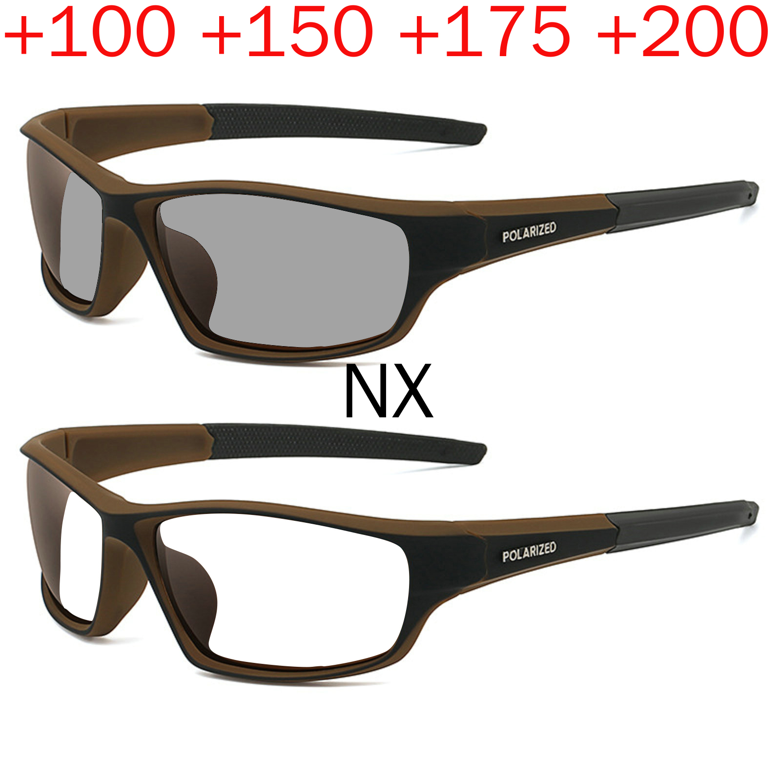 Omhullende Volledige Lens Veiligheidsbril Met Lezers Fotochrome Sport Vergrotende Leesbril Voor Mannen Vrouwen Nx: Khaki / + 325